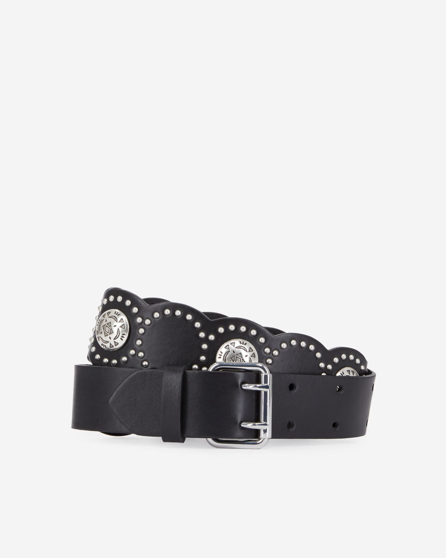 Ceinture en cuir noire, BLACK, hi-res image number null