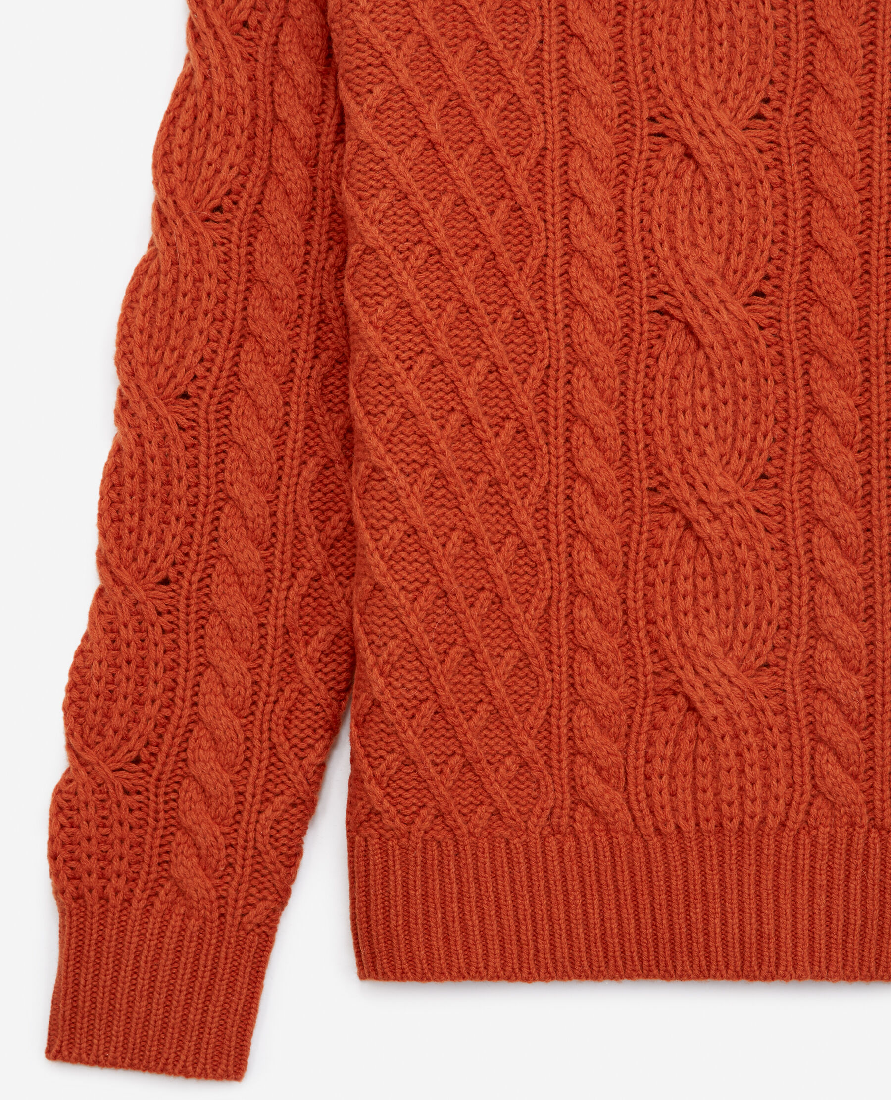 Orange sweater with turtleneck and cable knit | The Kooples