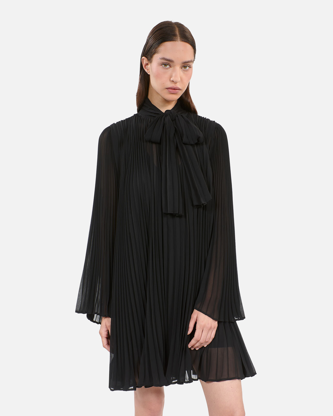 The Kooples FEMME BLACK robe courte plissée noire