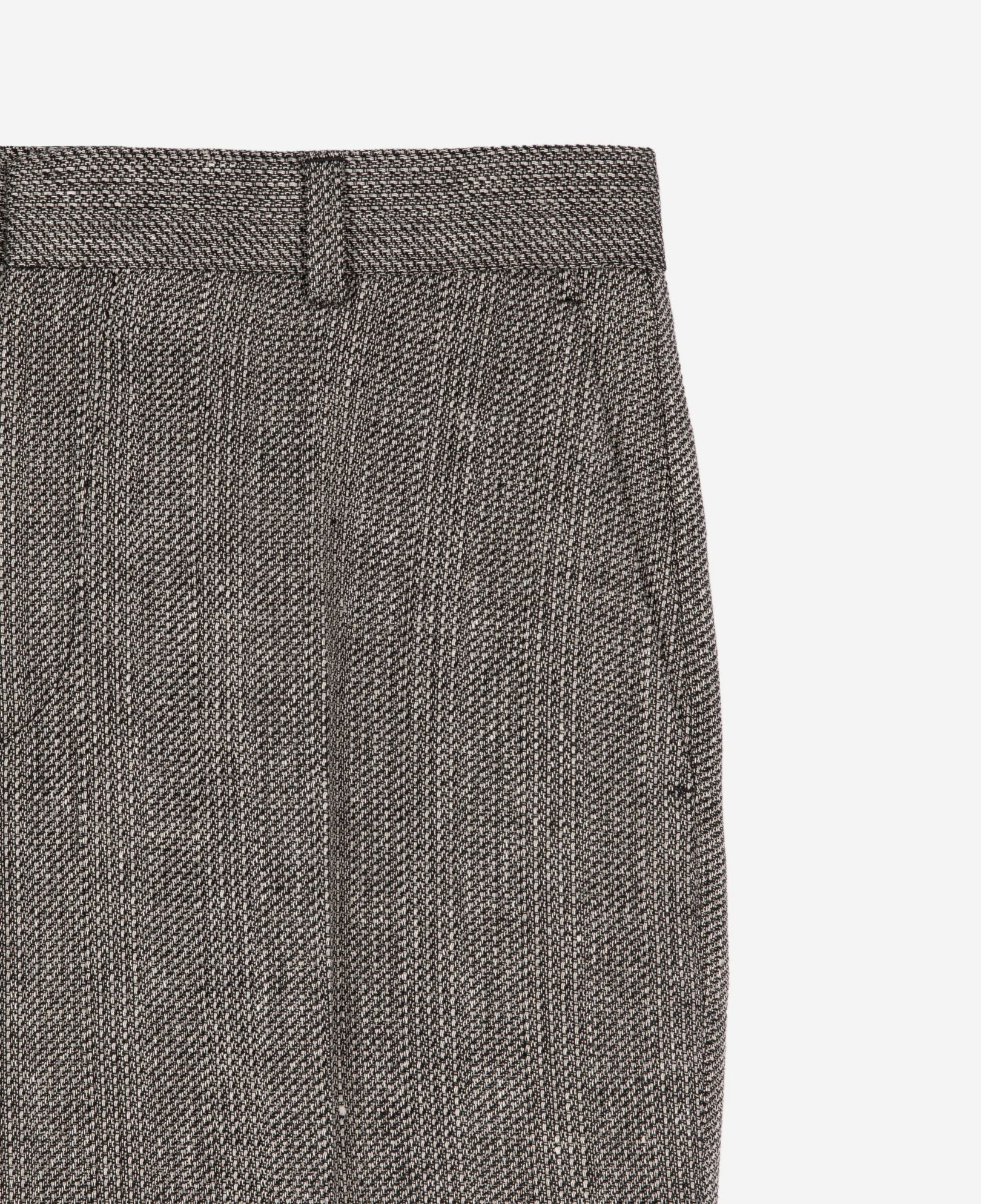The Kooples WOMEN GREY straight-legged tailored trousers in gray wool and linen