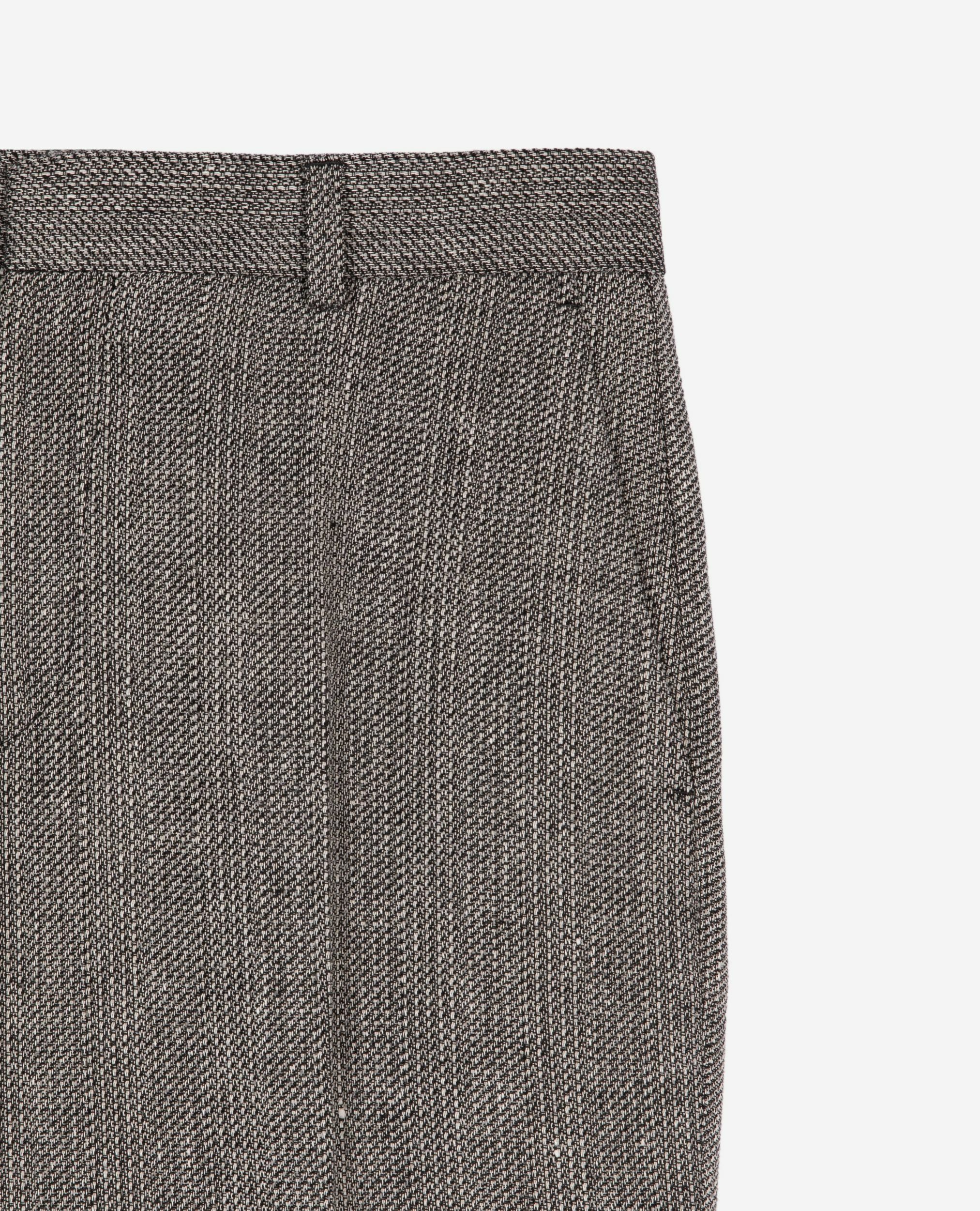 Straight-legged tailored trousers in gray wool and linen, GREY, hi-res image number null