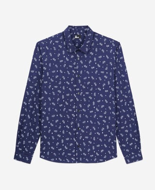 The Kooples HERREN WHITE / NAVY bedrucktes hemd