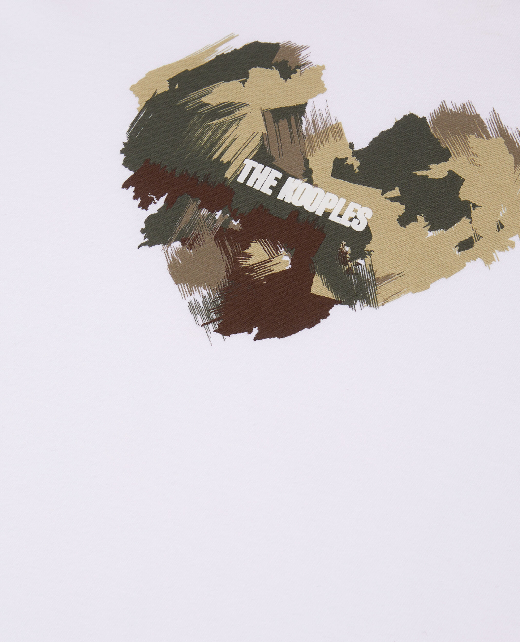 White t-shirt with camo heart serigraphy, WHITE, hi-res image number null
