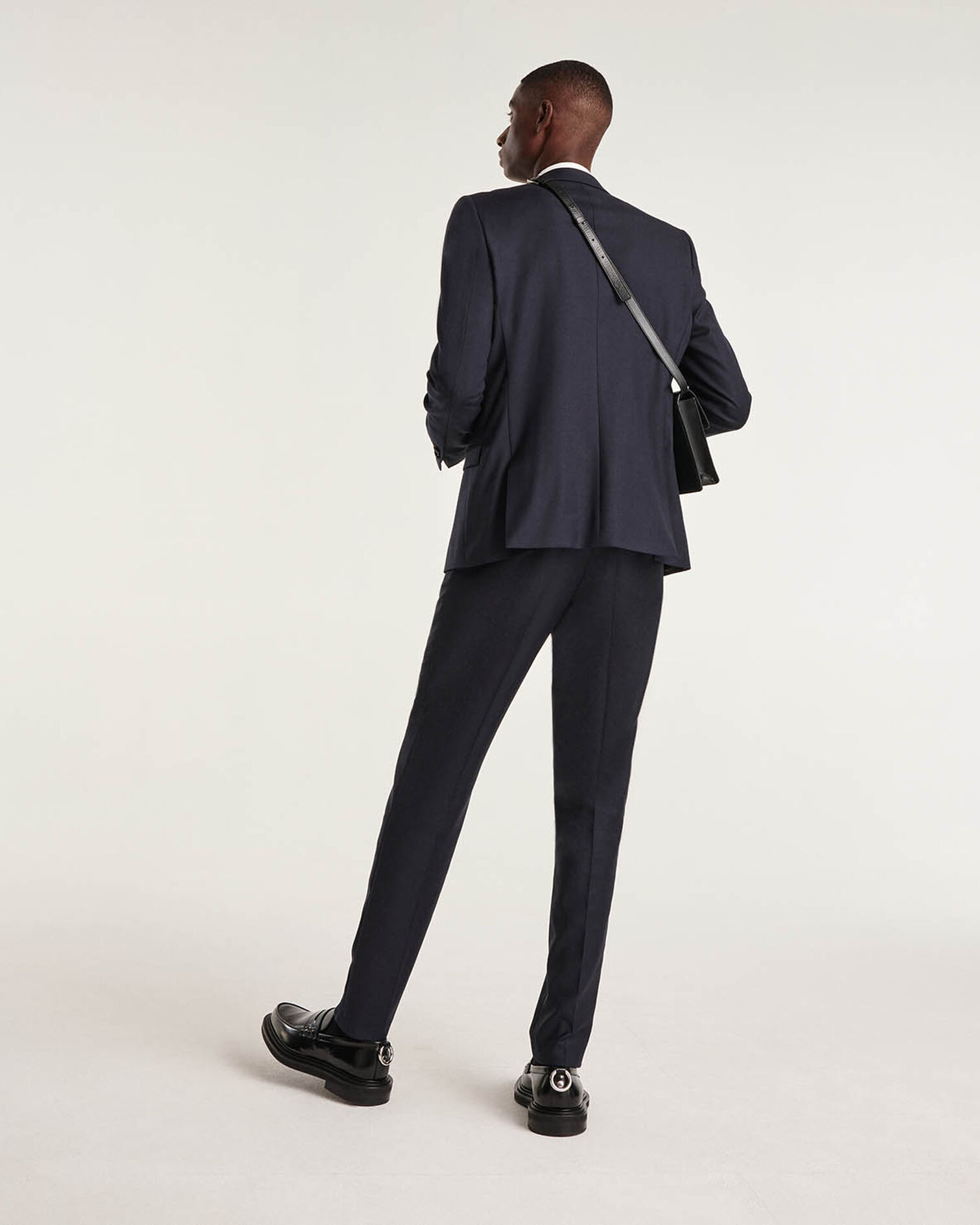 Buttoned navy blue waistcoat in wool, DARK NAVY, hi-res image number null