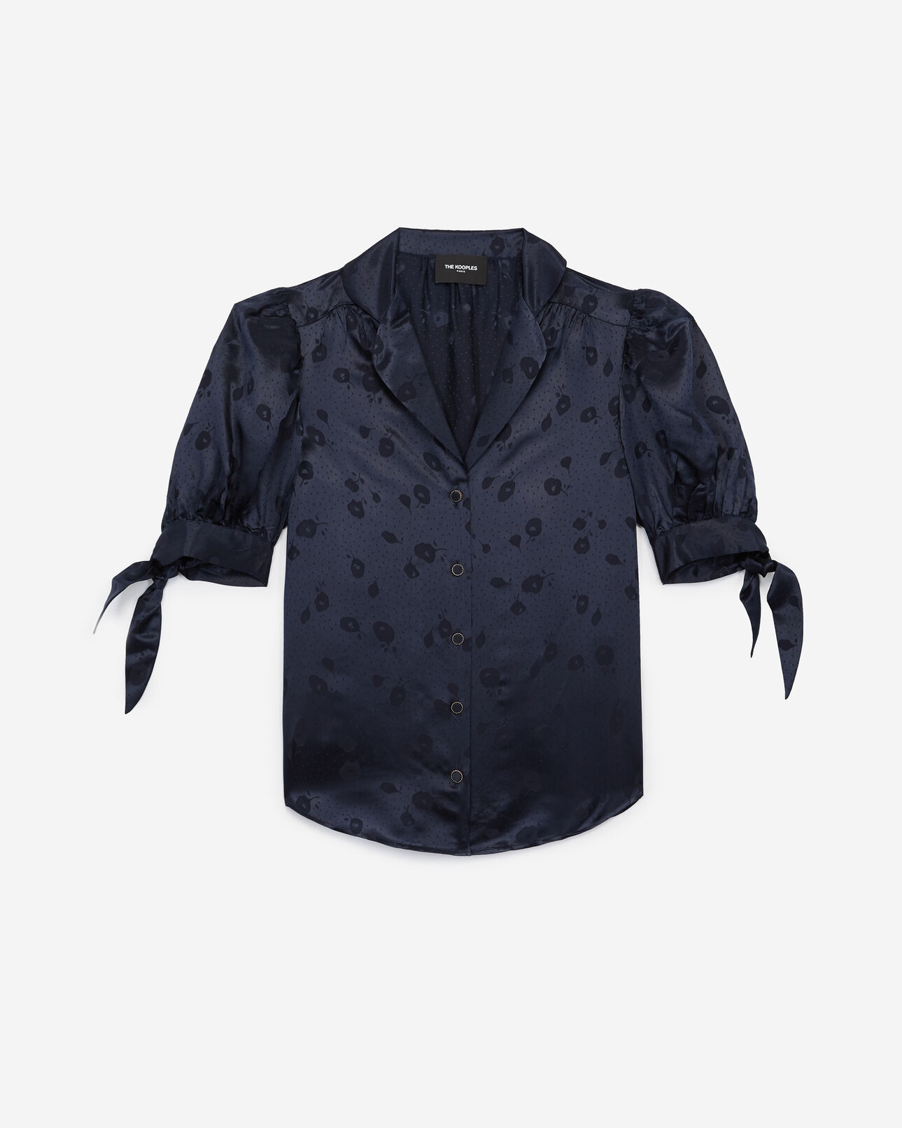 The Kooples DAMEN NAVY marineblaues elegantes hemd mit knöpfen