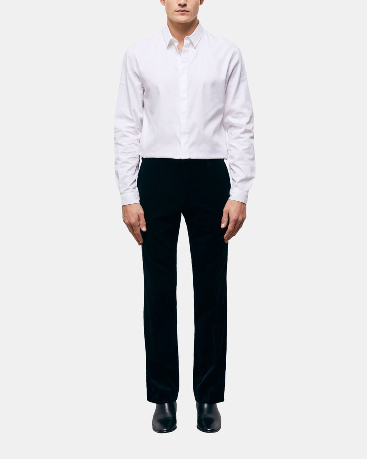 The Kooples MEN BLACK black velvet suit pants