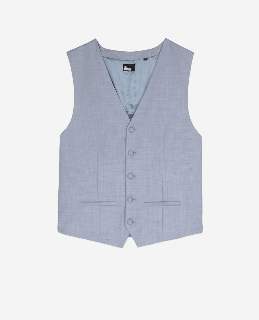 The Kooples HOMME BLUE gilet de costume en laine coupe ajust&eacute;e bleu clair