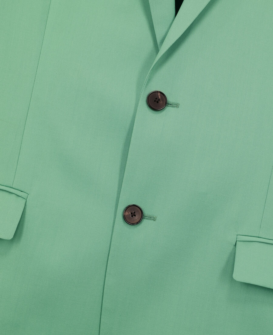 green wool suit jacket