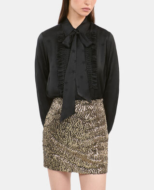 The Kooples DAMEN BLACK schwarzes jacquard-hemd