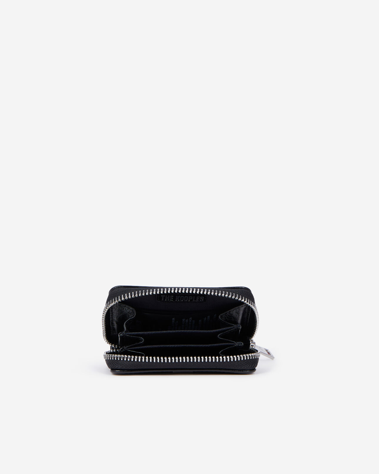 The Kooples MIXTE BLACK porte monnaie blason en cuir noir