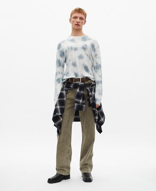 The Kooples H LIGHT BLUE/WHITE blue tie and dye merino wool sweater