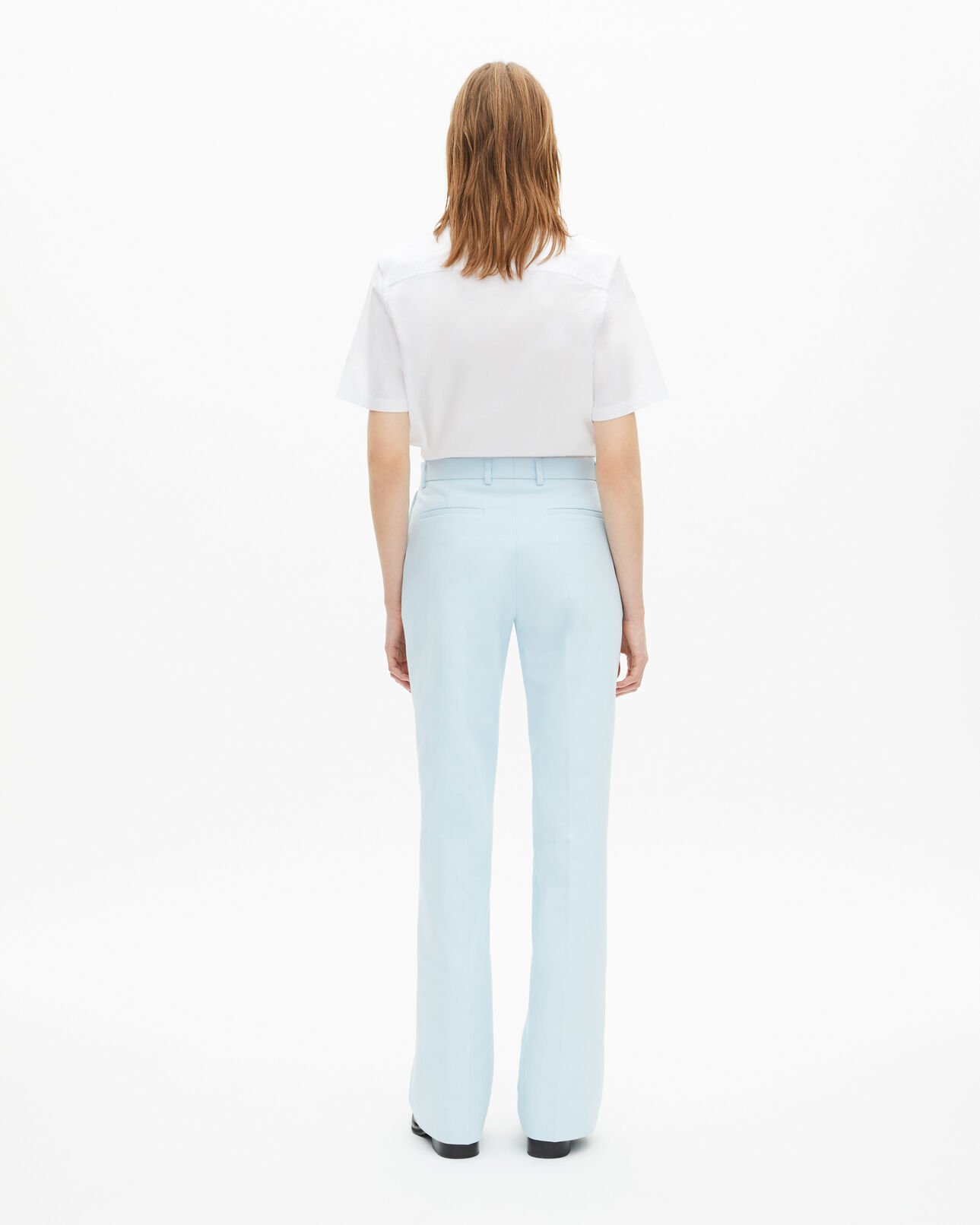 The Kooples FEMME LIGHT BLUE pantalon costume en coton bleu