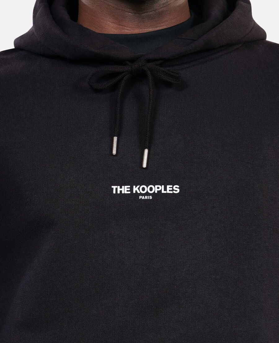 The Kooples HOMME BLACK sweatshirt à capuche logo noir
