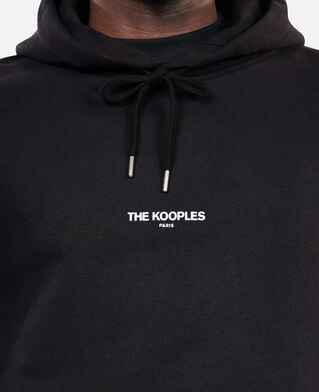 The Kooples HOMME BLACK sweatshirt à capuche logo noir