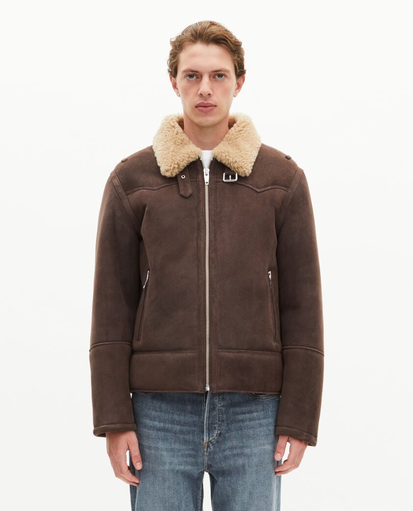 The Kooples HOMME BROWN peau lainée marron