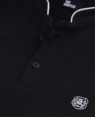 The Kooples H BLACK / PINK black cotton polo t-shirt