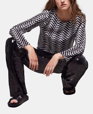 The Kooples FEMME BLACK WHITE top imprimé noir