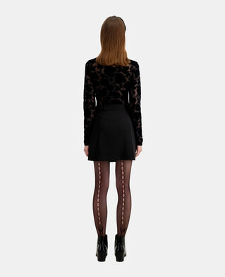 The Kooples FEMME BLACK jupe courte noire en crêpe