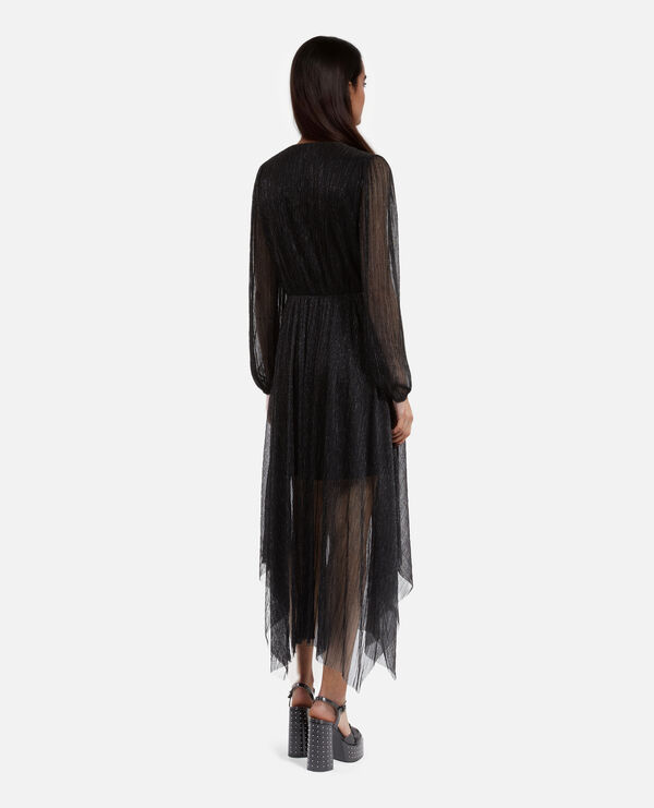 The Kooples FEMME BLACK robe longue plissée noire