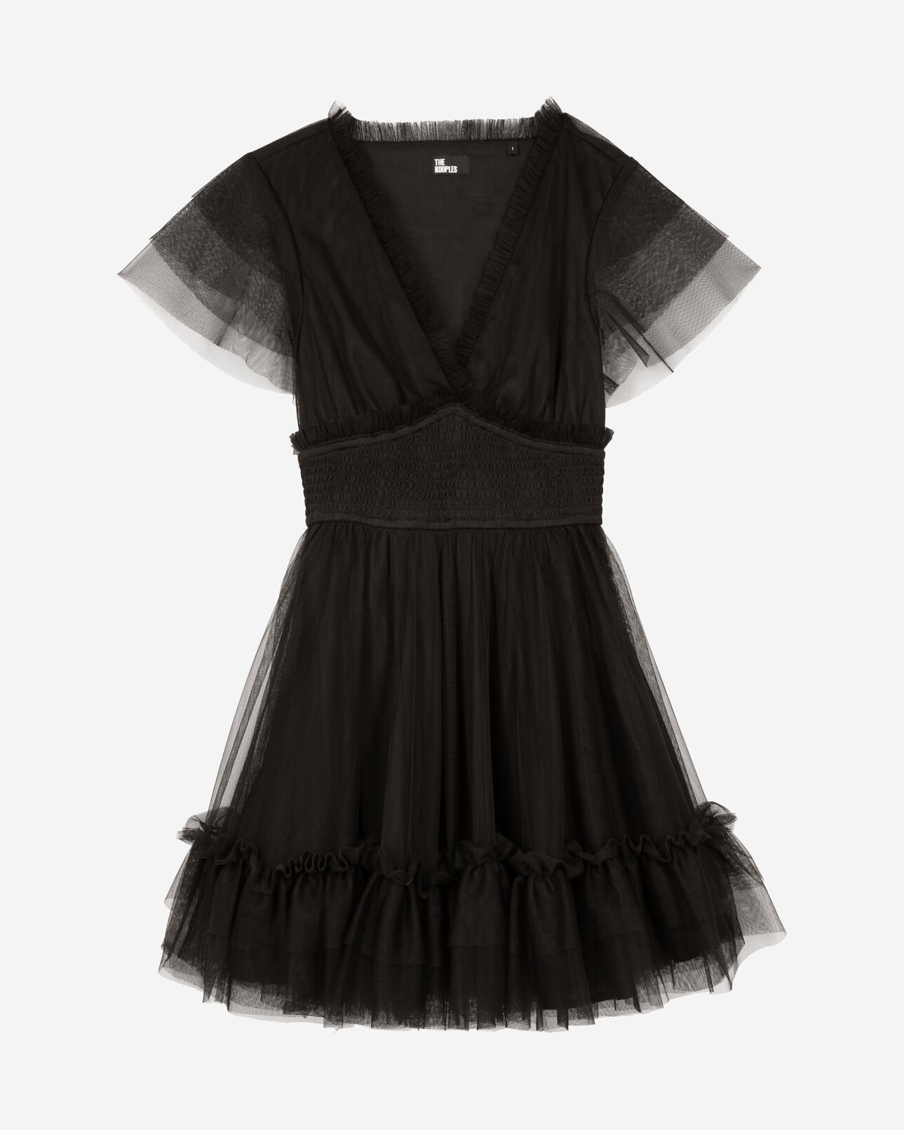 The Kooples WOMEN BLACK short black tulle dress