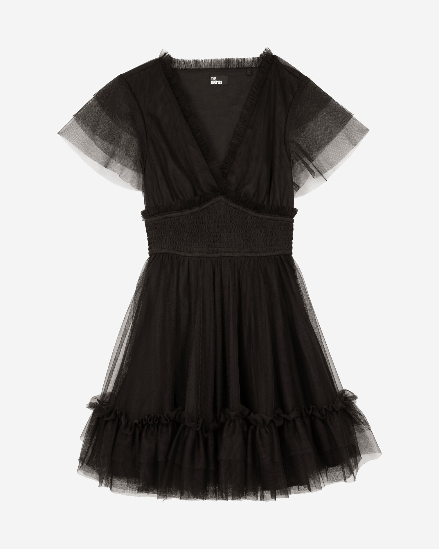 Short black tulle dress, BLACK, hi-res image number null