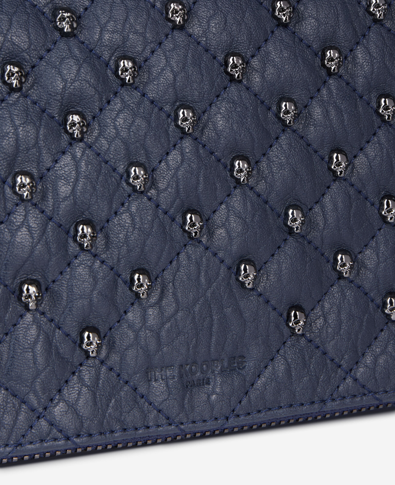 The Kooples WOMEN NAVY medium heritage clutch in navy blue leather