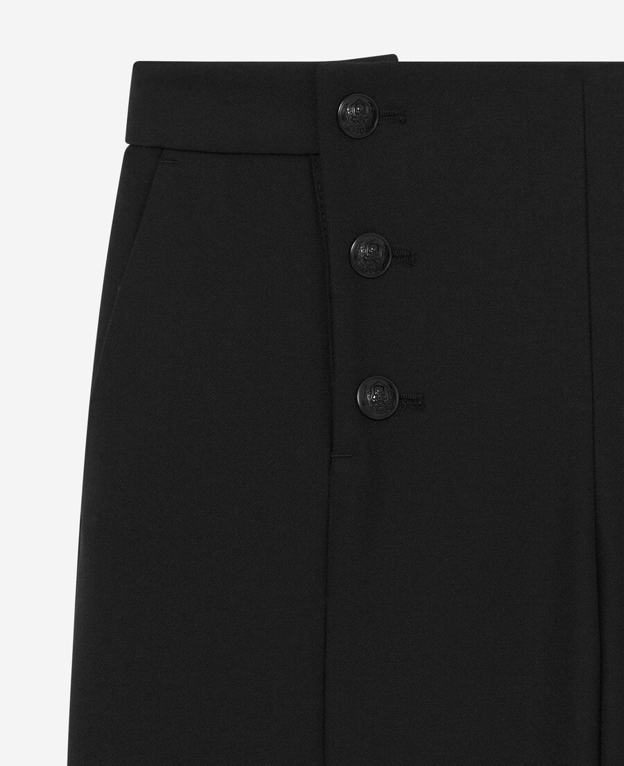 The Kooples DAMEN BLACK gerade geschnittene hose mit steg schwarz