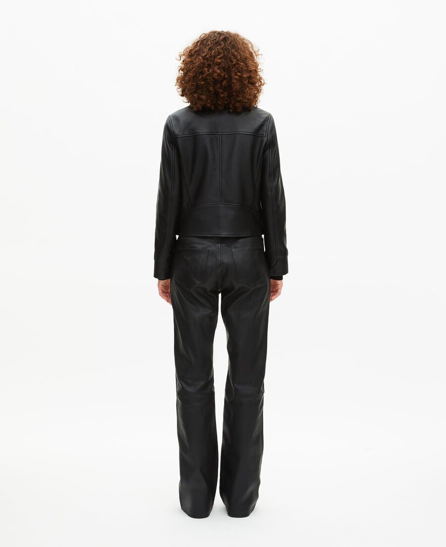 The Kooples FEMME BLACK blouson en cuir noir