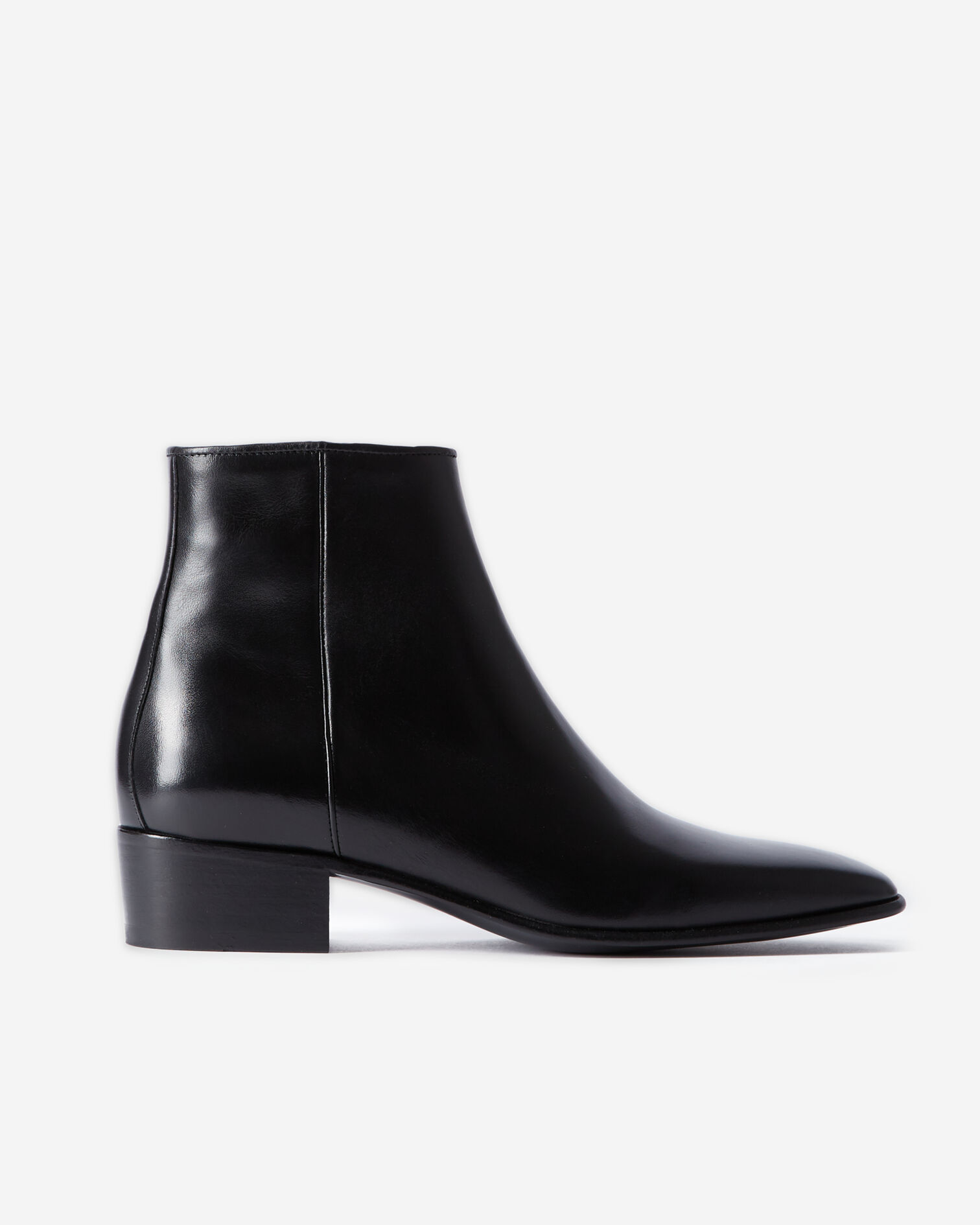 Boots en cuir lisse noir, BLACK, hi-res image number null