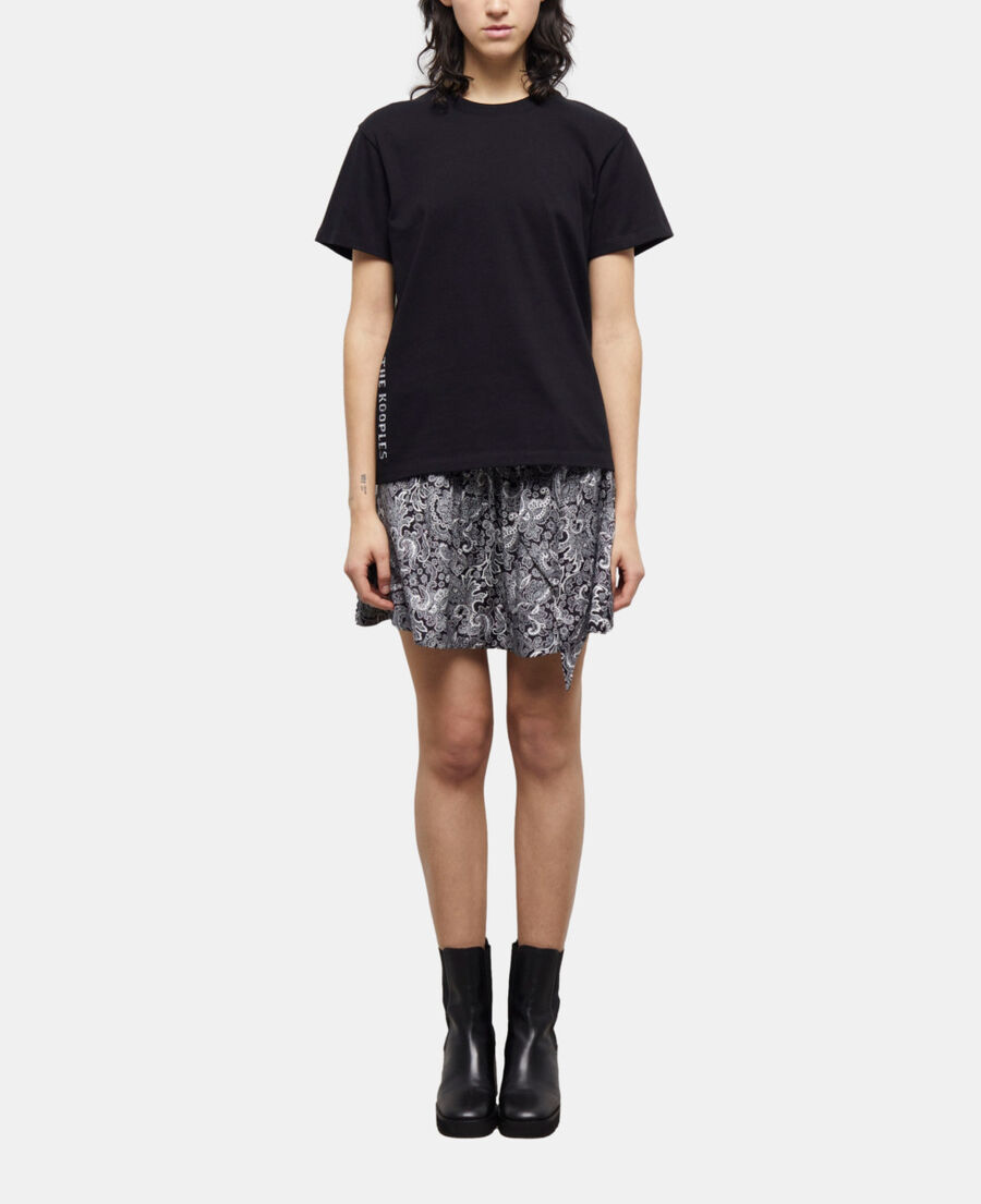 The Kooples F BLACK women's black screen print t-shirt