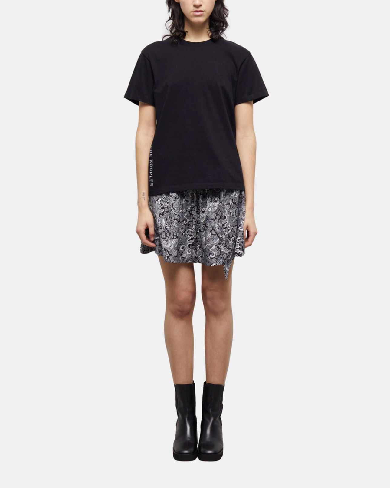 The Kooples MUJER BLACK camiseta serigrafiada negra para mujer