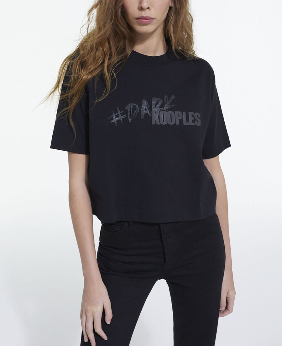 t-shirt mit schwarzem the kooples logo
