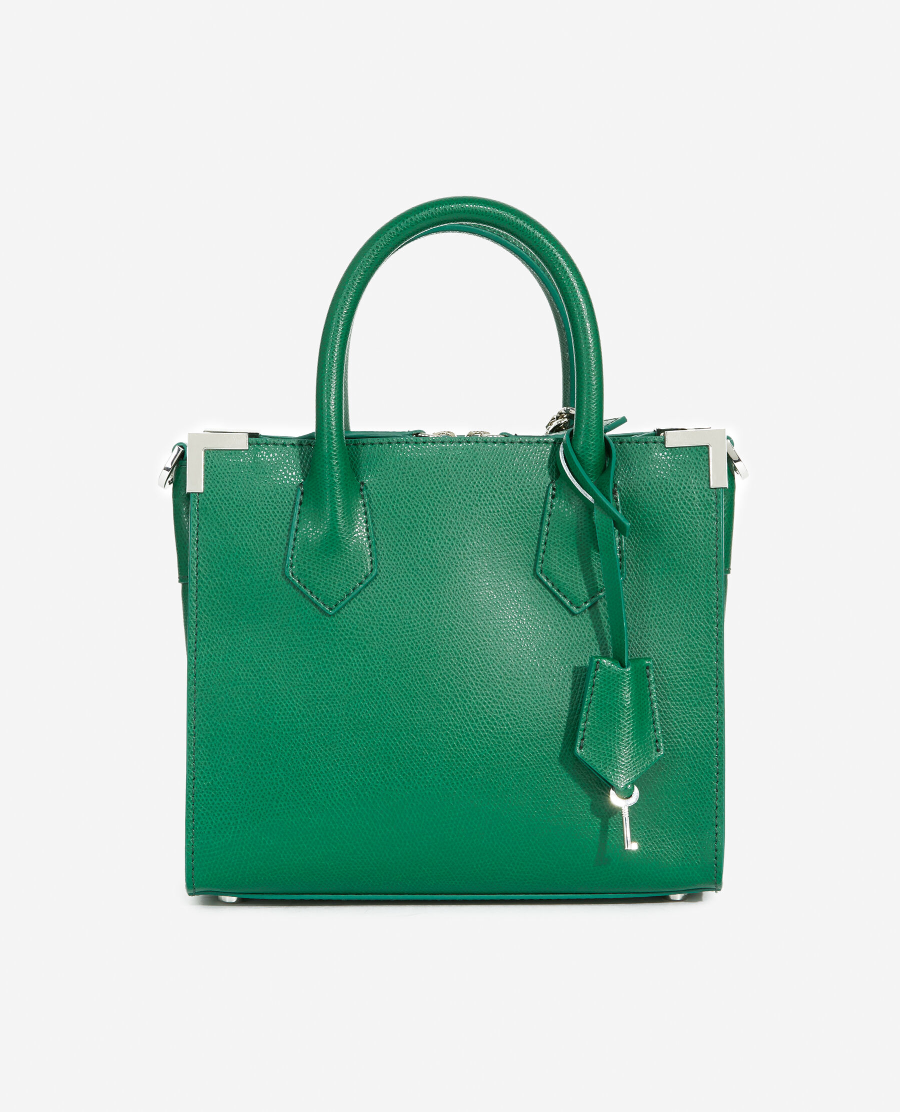 Medium Ming bag in green grained leather The Kooples