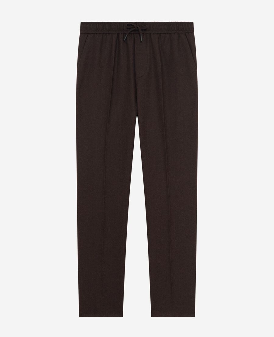 The Kooples HOMME BROWN pantalon droit en laine marron