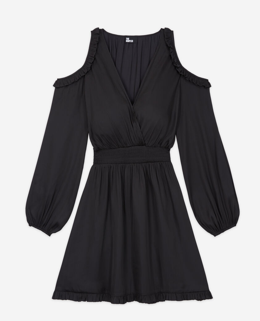 The Kooples DAMEN BLACK schwarzes kurzes kleid mit rüschen
