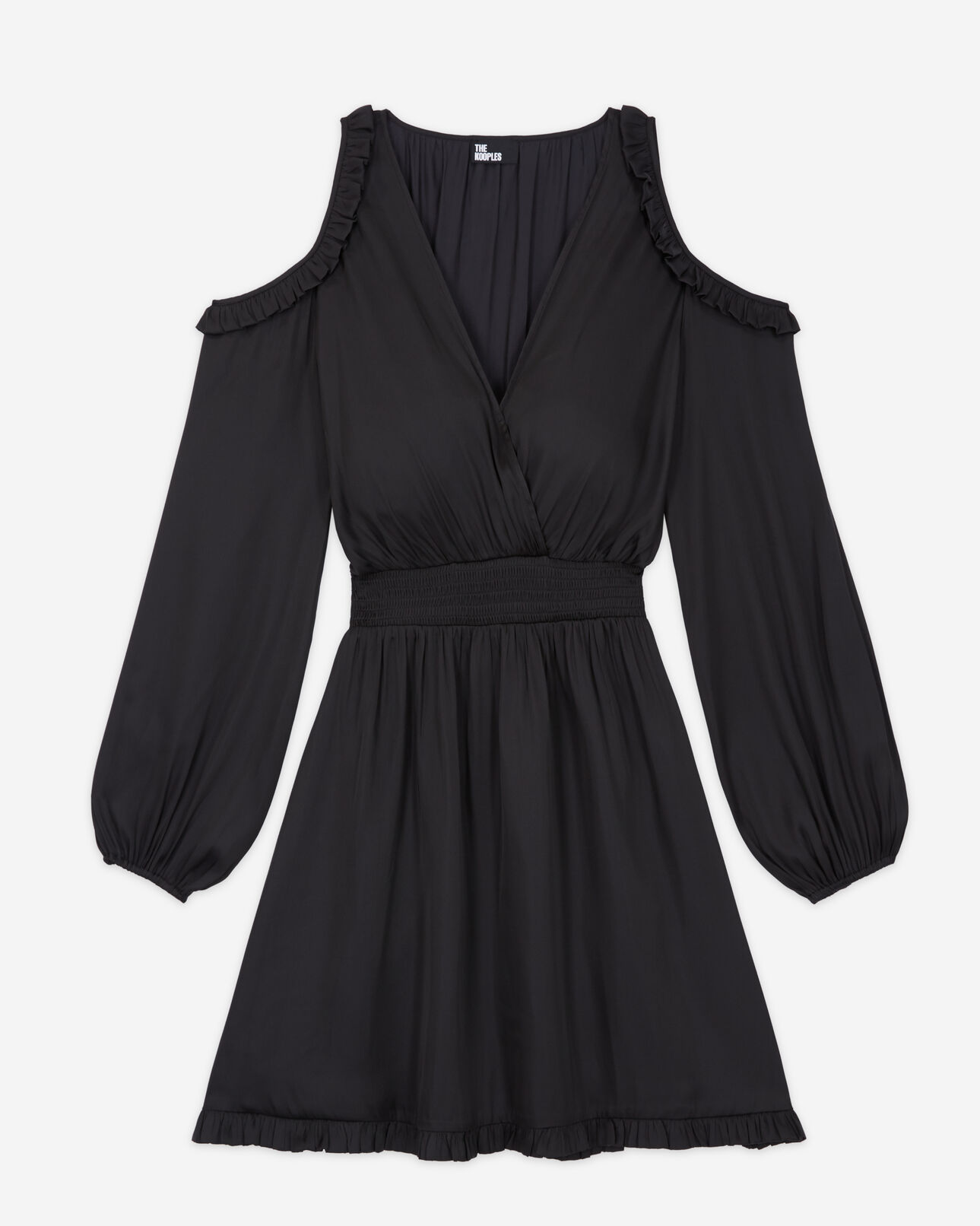The Kooples WOMEN BLACK short black frilly dress