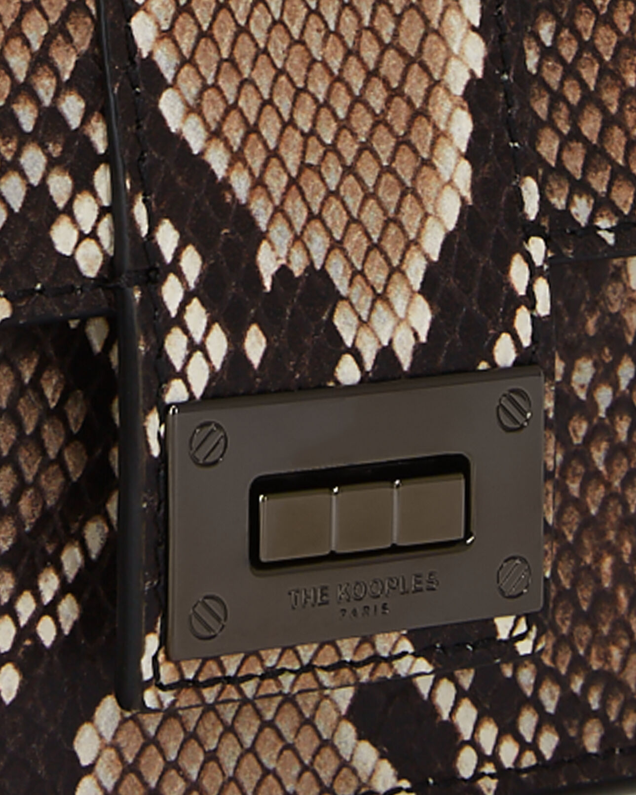 The Kooples WOMEN BLACK WHITE small emily leather clutch bag