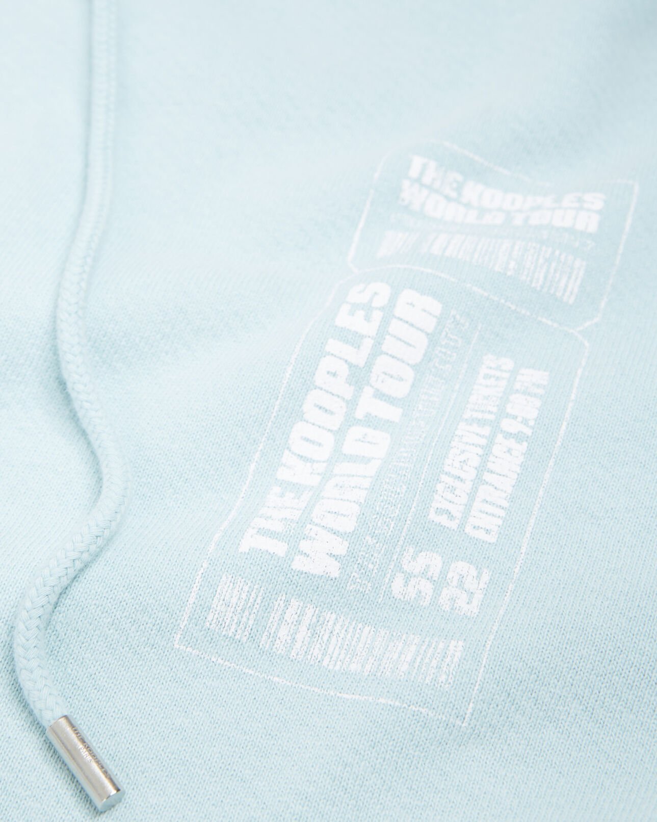The Kooples MEN BLUE SKY sky blue hoodie with oversized print