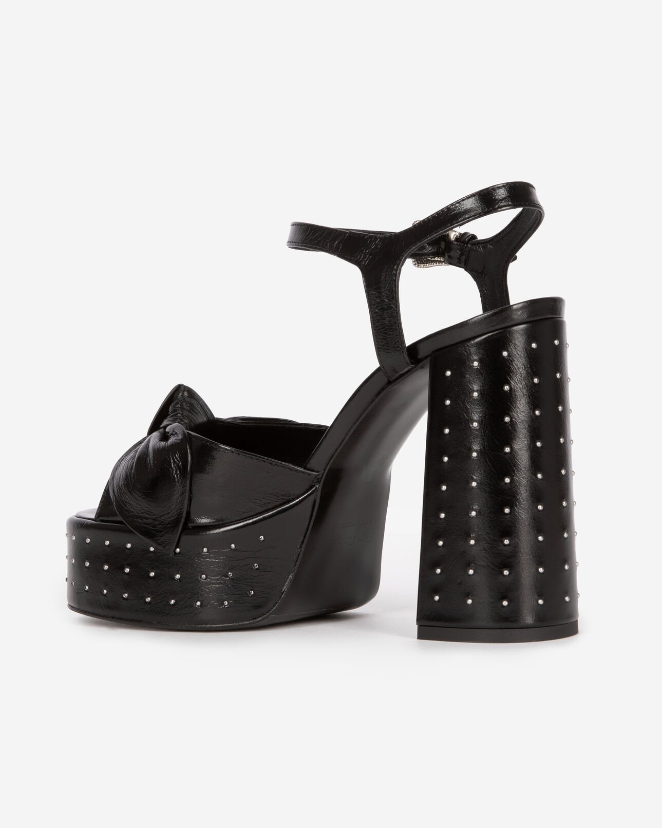The Kooples DAMEN BLACK schwarze sandalen aus leder mit absatz