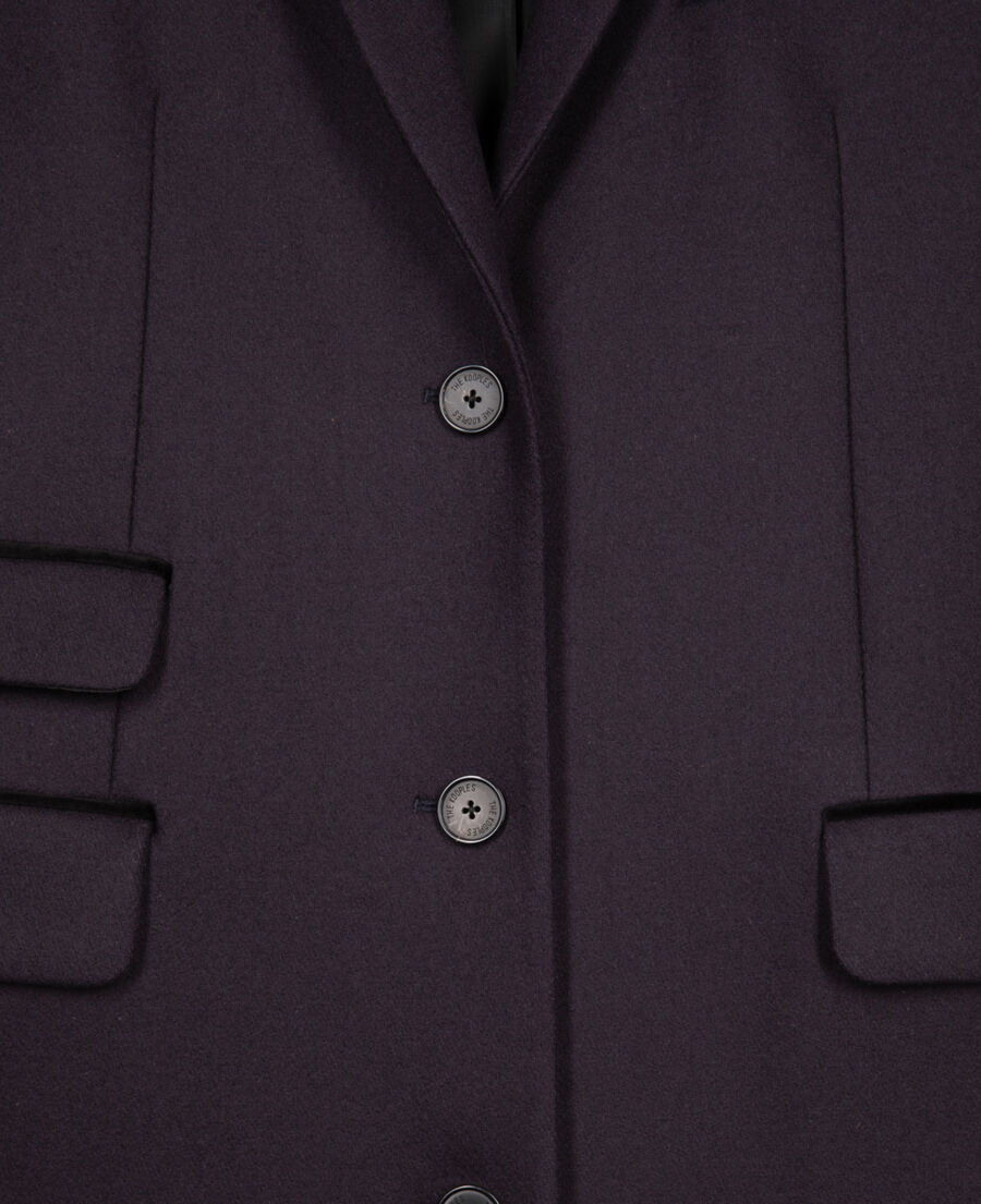 The Kooples WOMEN NAVY long navy blue wool-blend coat