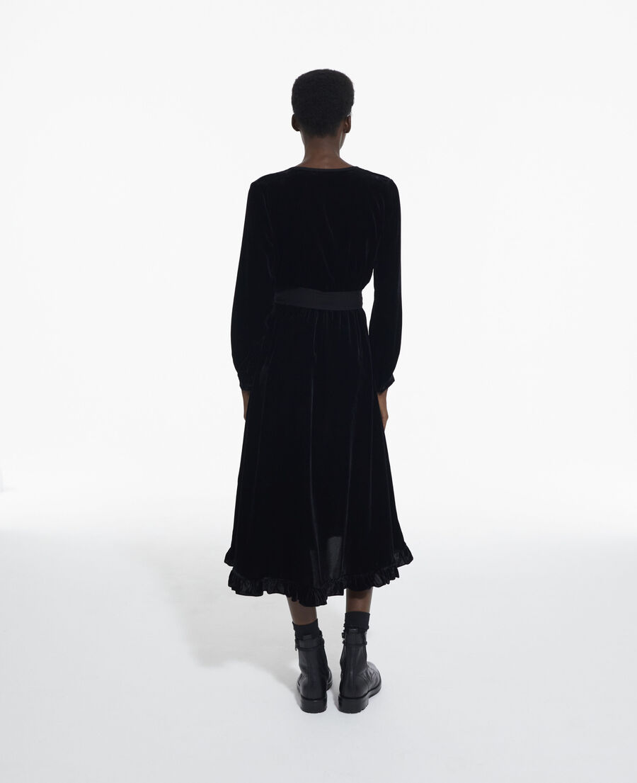robe longue en velours noire