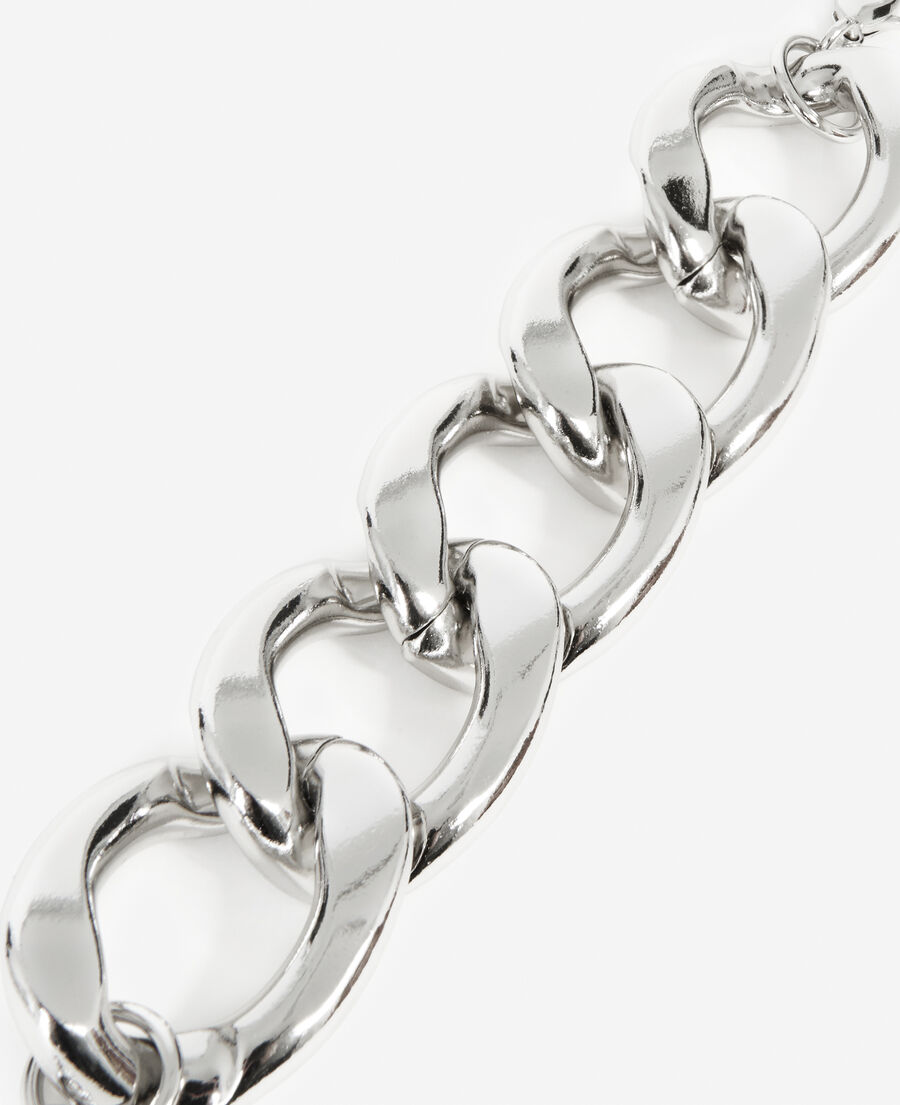 silver metal bracelet with large links