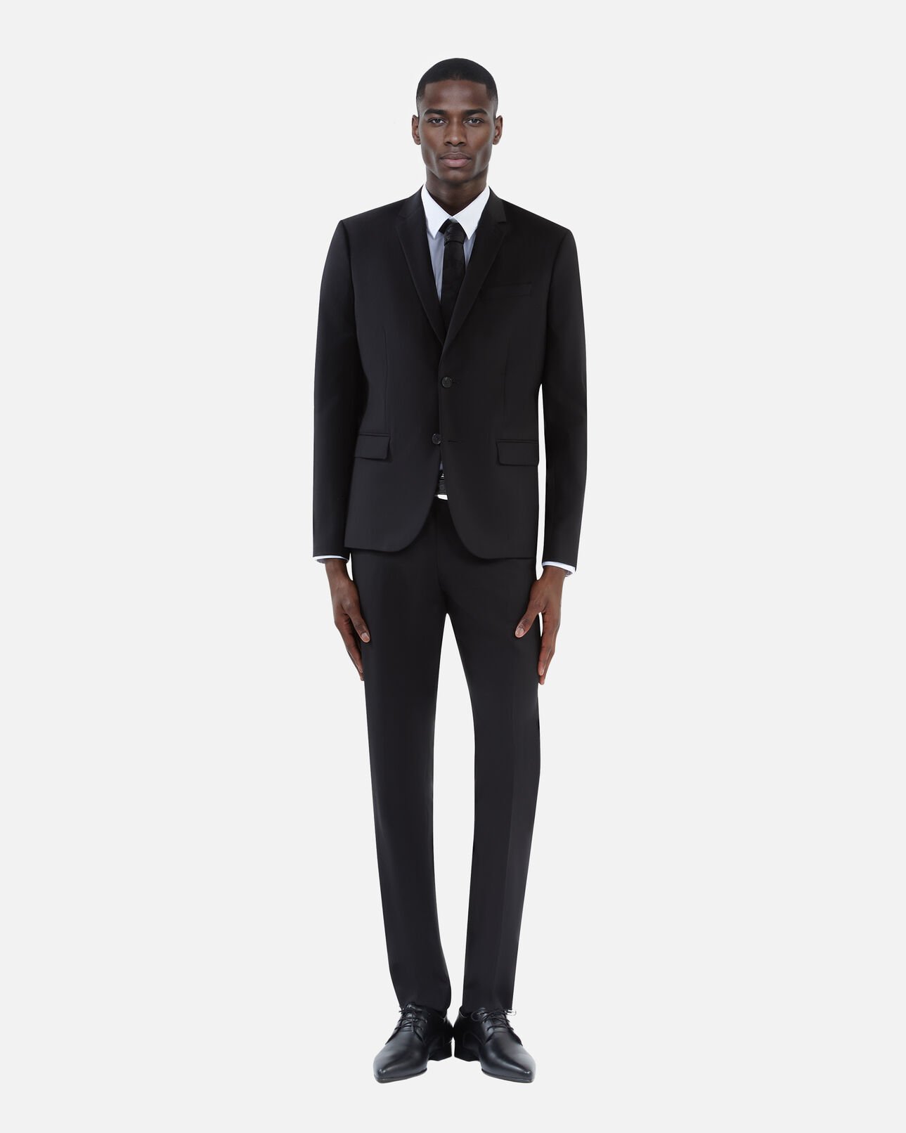 The Kooples MEN BLACK black wool suit jacket tailored fit