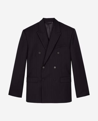 The Kooples HOMME NAVY-RED veste de costume crois&eacute;e &agrave; rayures marine