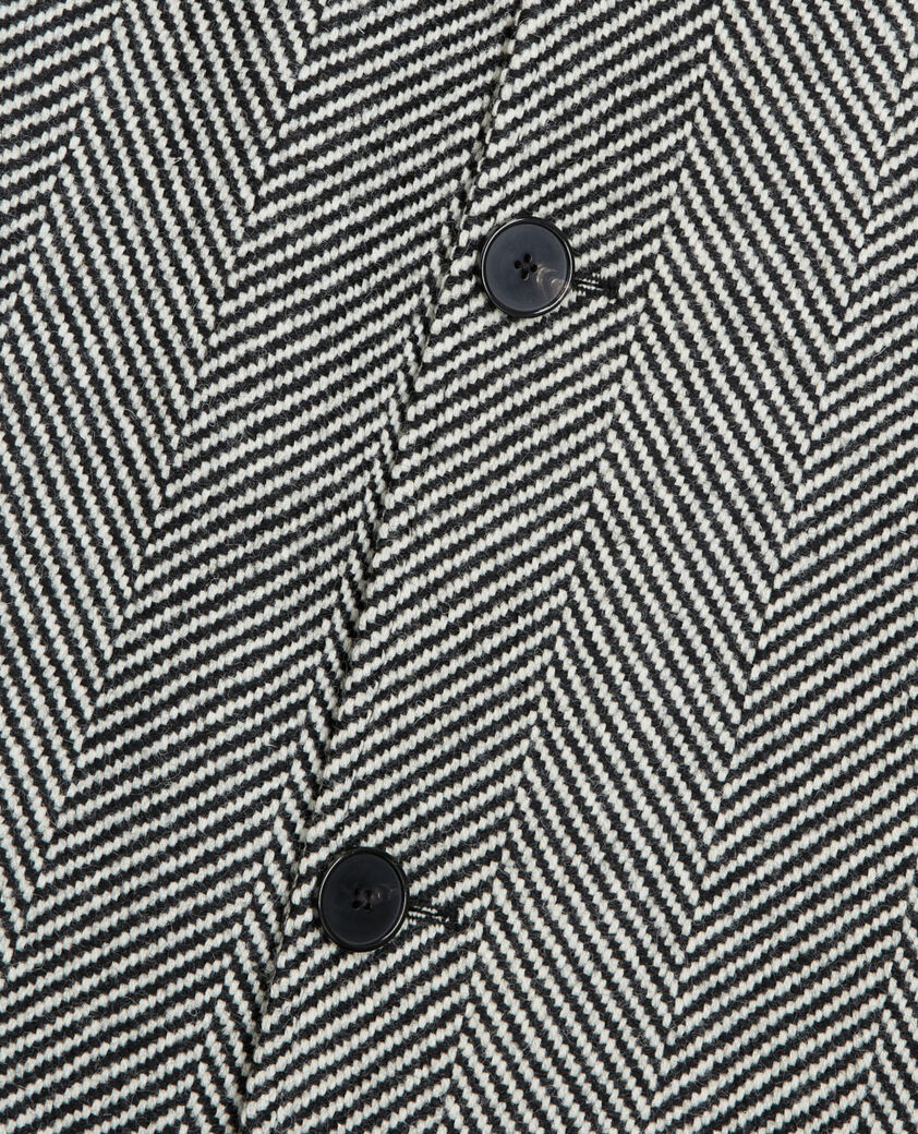 The Kooples HERREN BLACK WHITE wollmantel mit motiven