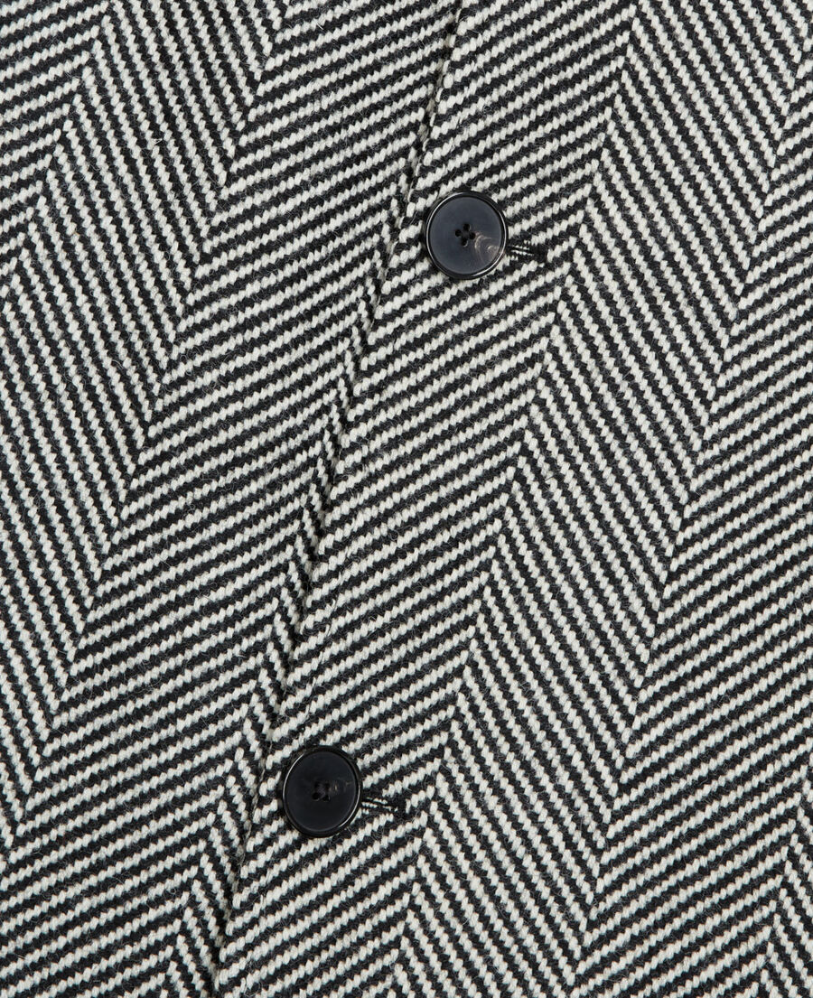 The Kooples HERREN BLACK WHITE wollmantel mit motiven