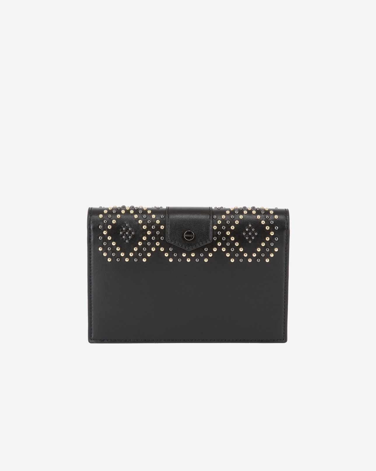 The Kooples WOMEN BLACK medium emily clutch bag in studded leather