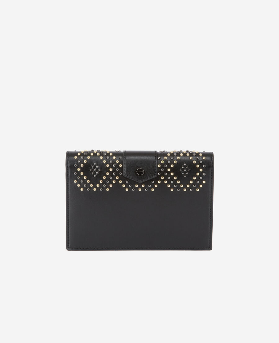medium emily clutch bag in studded leather