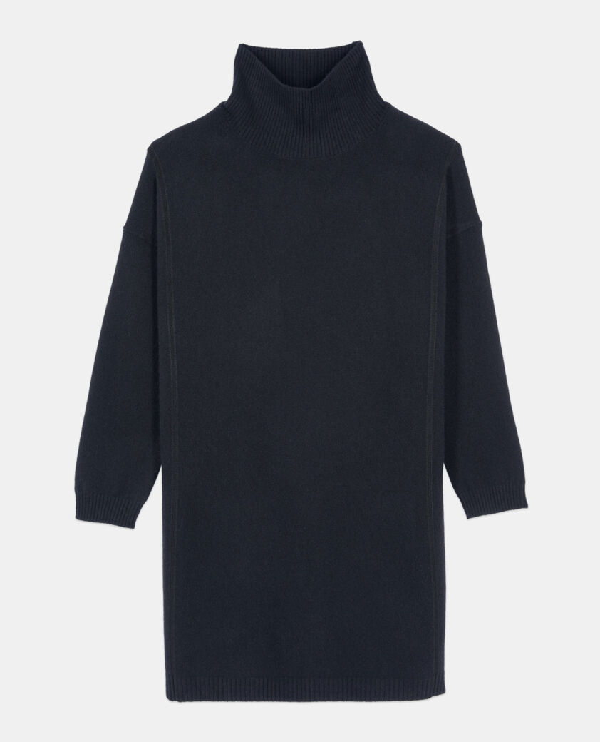 The Kooples DAMEN BLACK kurzes, schwarzes pulloverkleid aus kaschmir