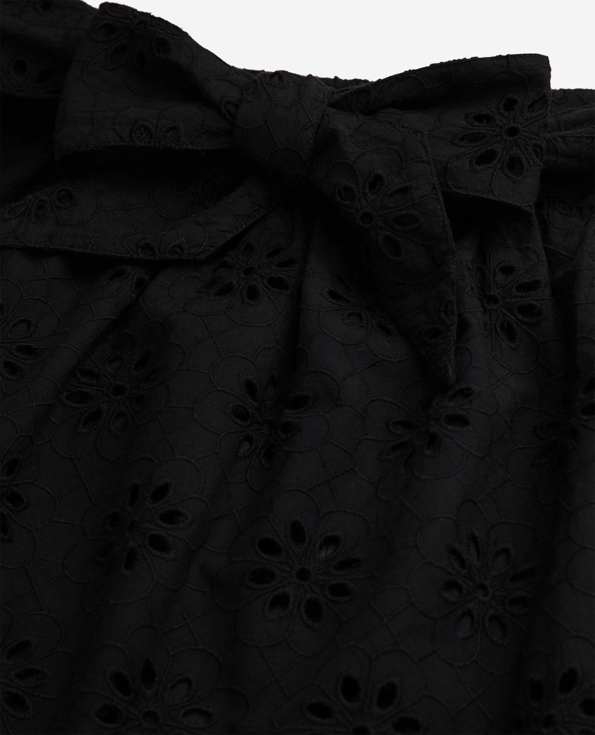 Jupe courte noire en broderie Anglaise, BLACK, hi-res image number null